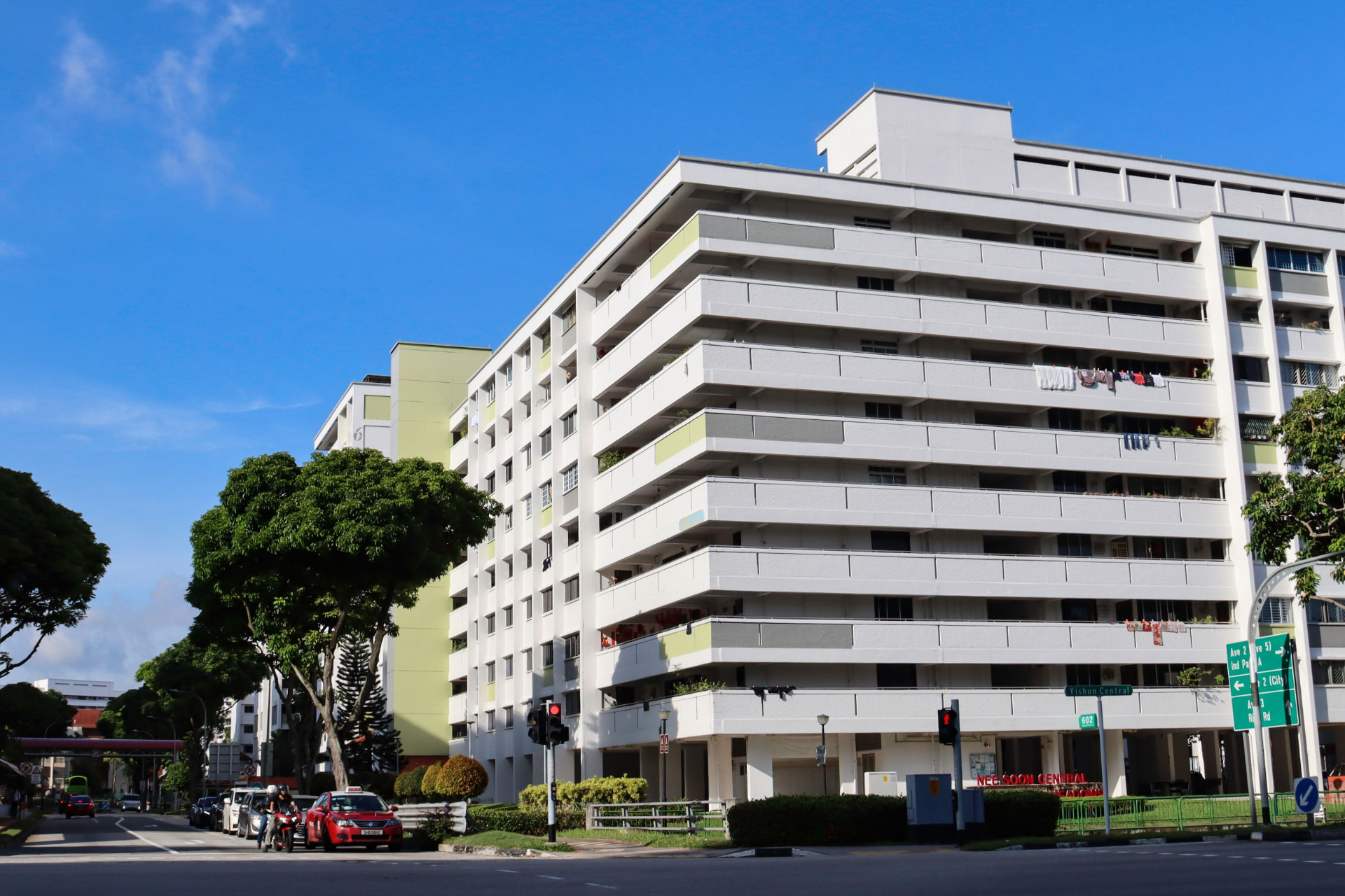 A newly completed HDB housing estate in a central Singapore location.